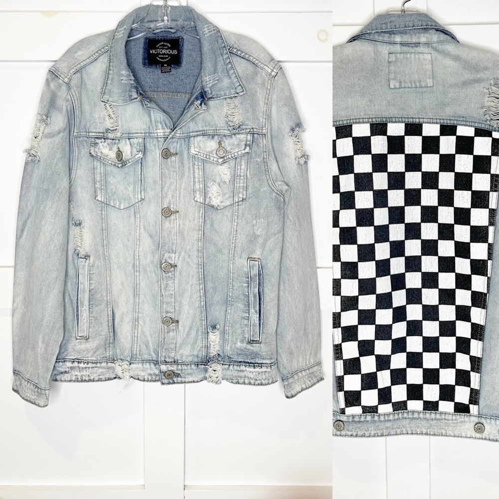 Victorious Jean Jacket Boxy Vans Checkered Back